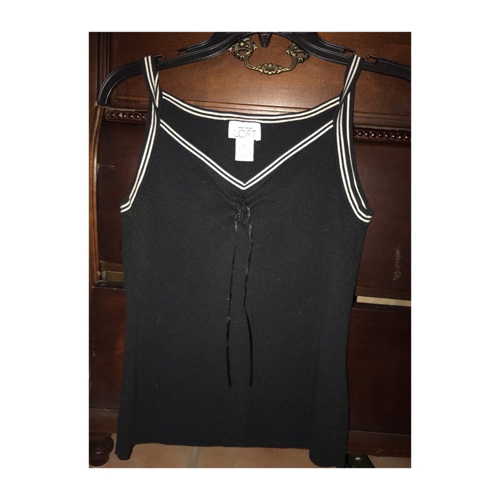 Black V-neck top